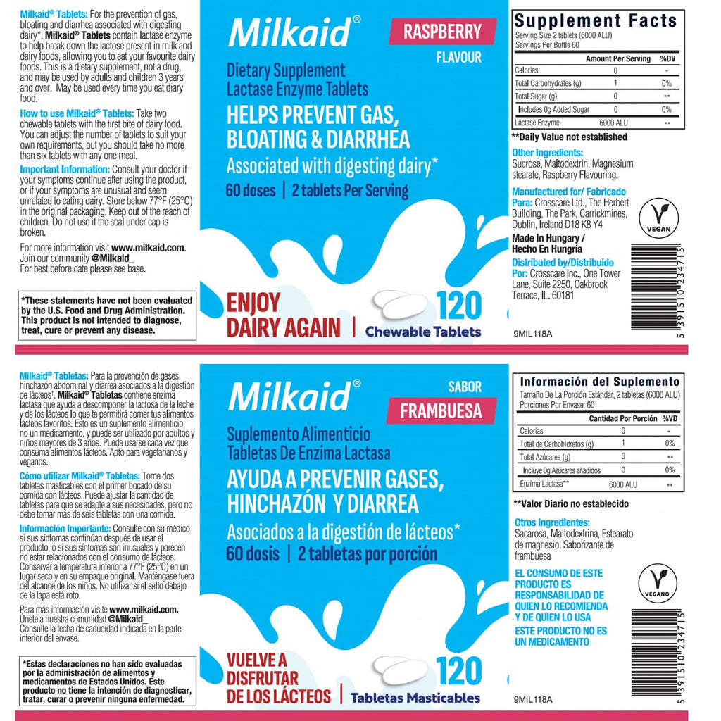 Chewable Lactase Enzyme Tablets 4 x 120 X7984
