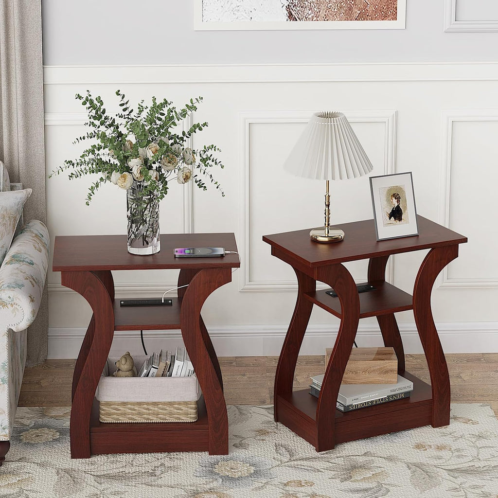 3 Tier End Table with Charging Station X572275