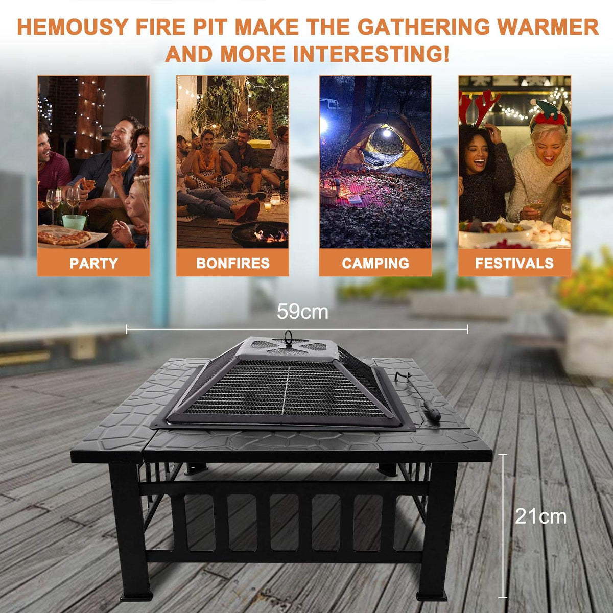 32 inch Wood Burning Outdoor Fire Pit G391162
