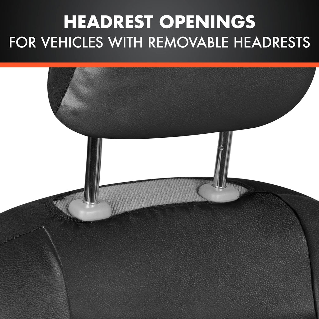 Faux Leather Car Seat Cover Full Set Black S462111