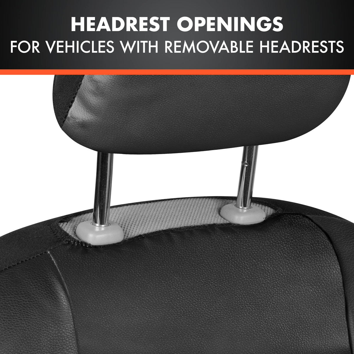 Faux Leather Car Seat Cover Full Set Black S462111