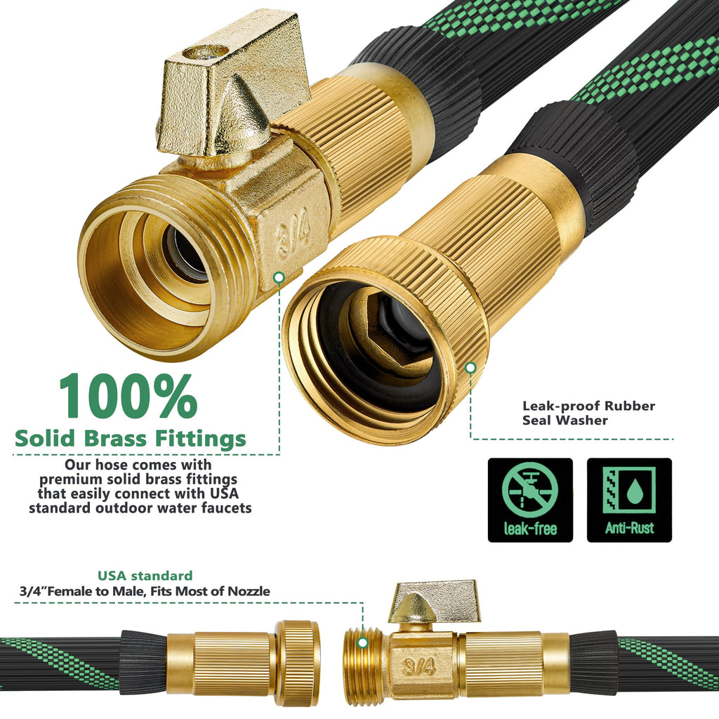 100FT Garden Hose with 10-Pattern Nozzle P393