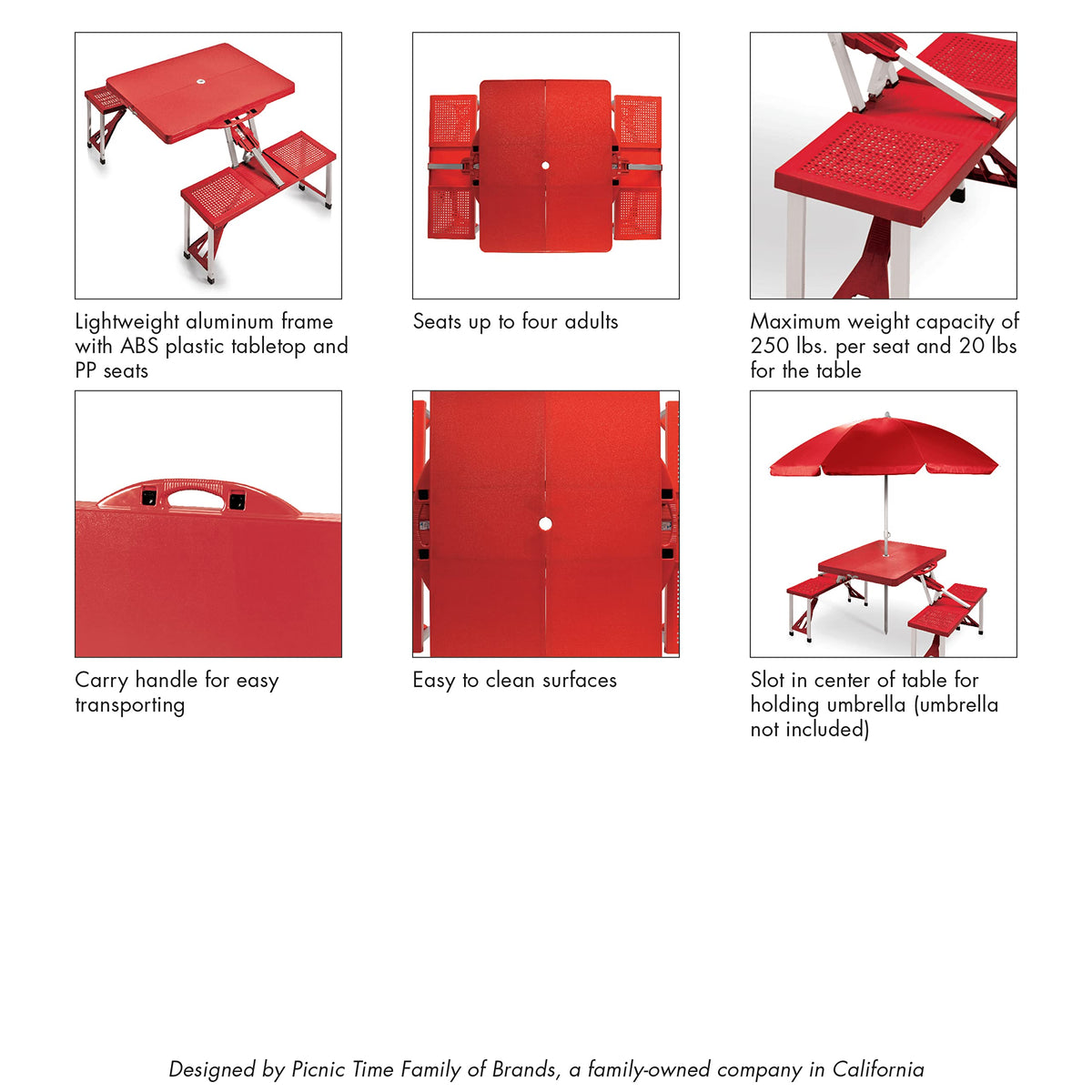 Portable Folding Picnic Table with Seats for 4 G794