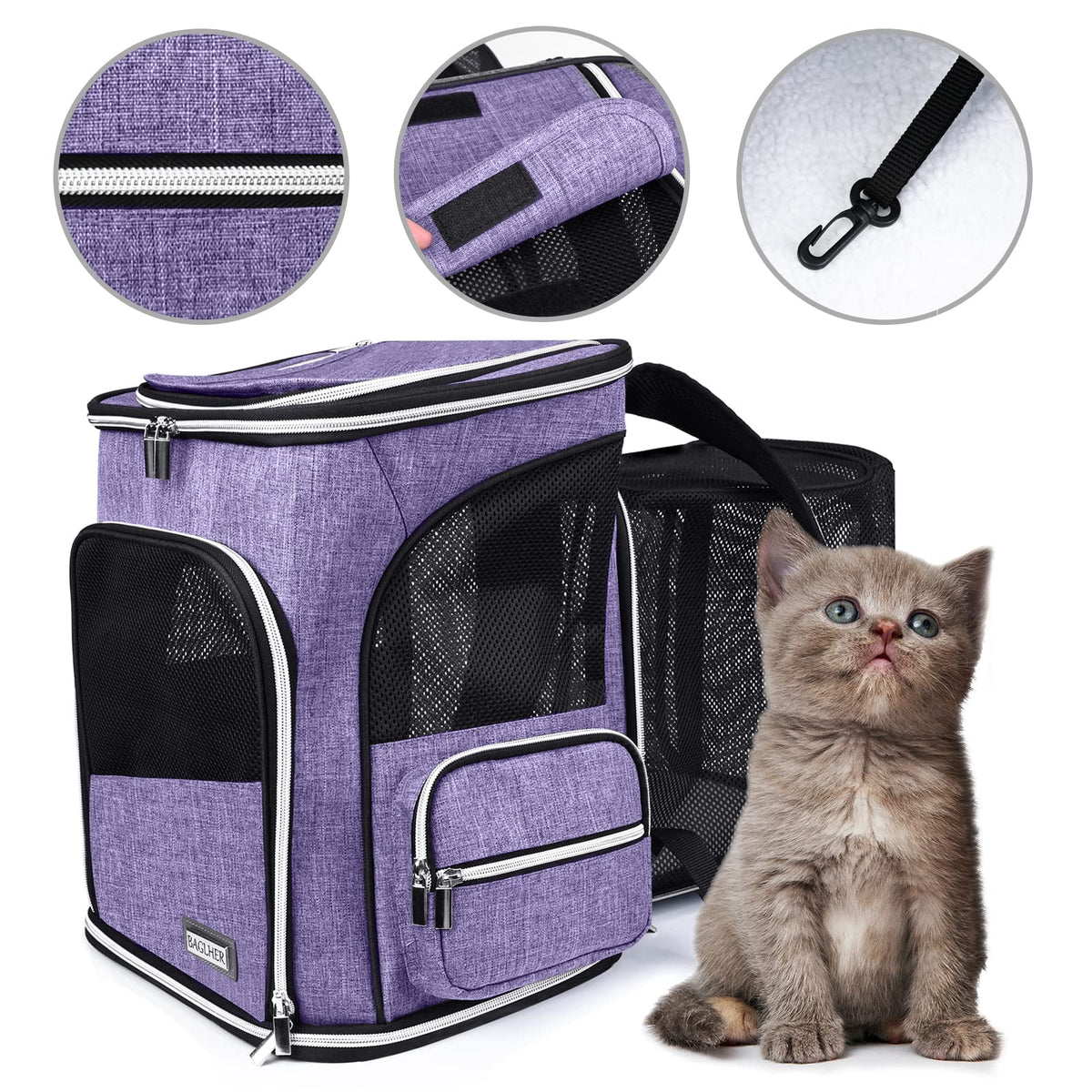 Expandable Ventilated Pet Carrier Backpack T64121