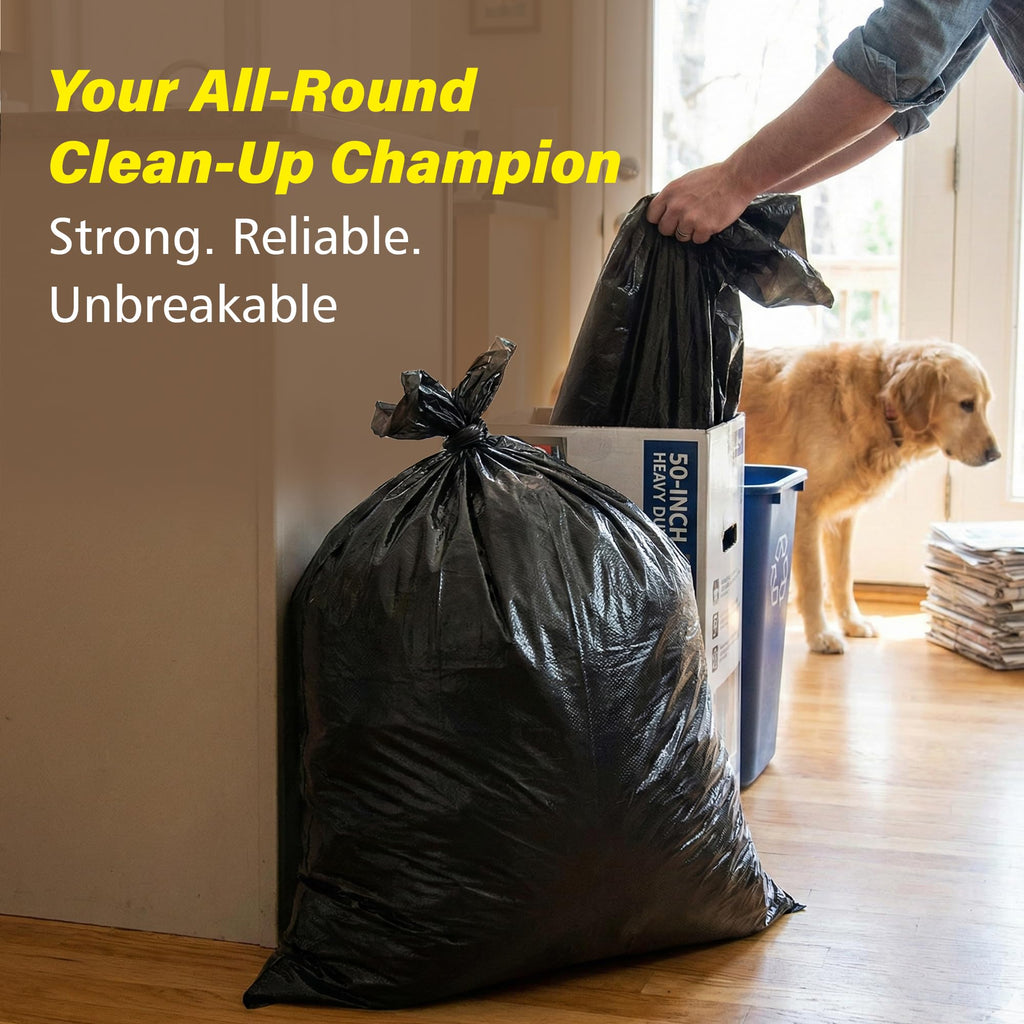 42 Gallon 3 Mil Black Heavy-Duty Trash Bags H3800