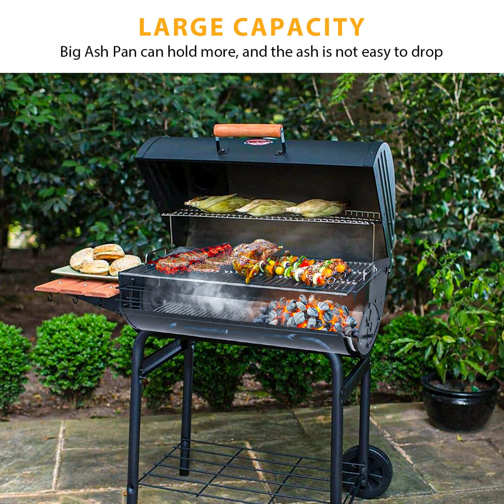 27 inch Charcoal Ash Pan Replacement with 2pcs Grate Hanger K185