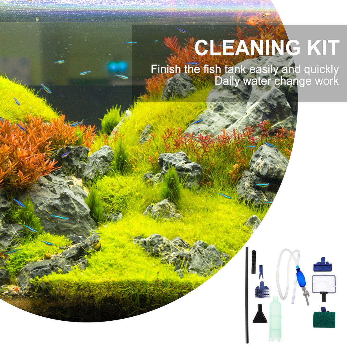 Aquarium Cleaning Tool Set with Hose and Airbag P990