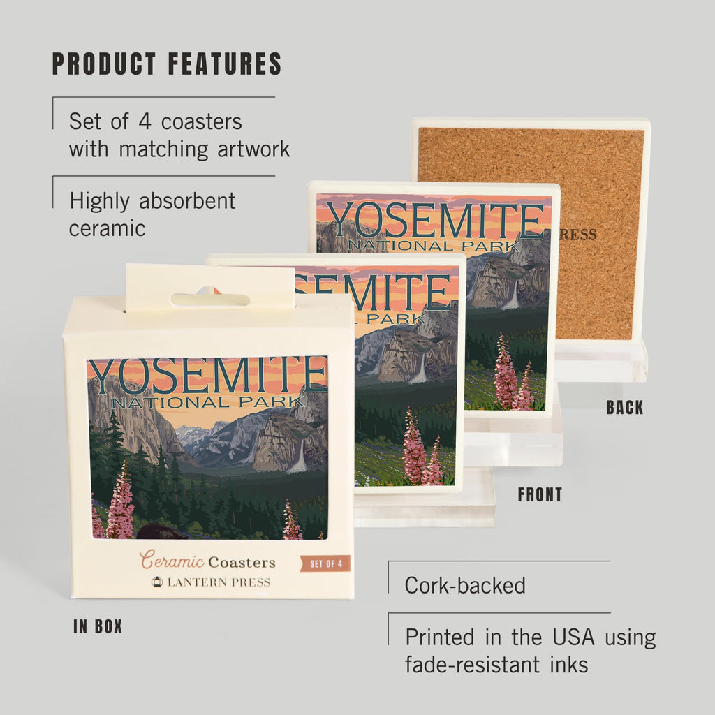 Yosemite National Park Ceramic Coasters Set of 4 K437