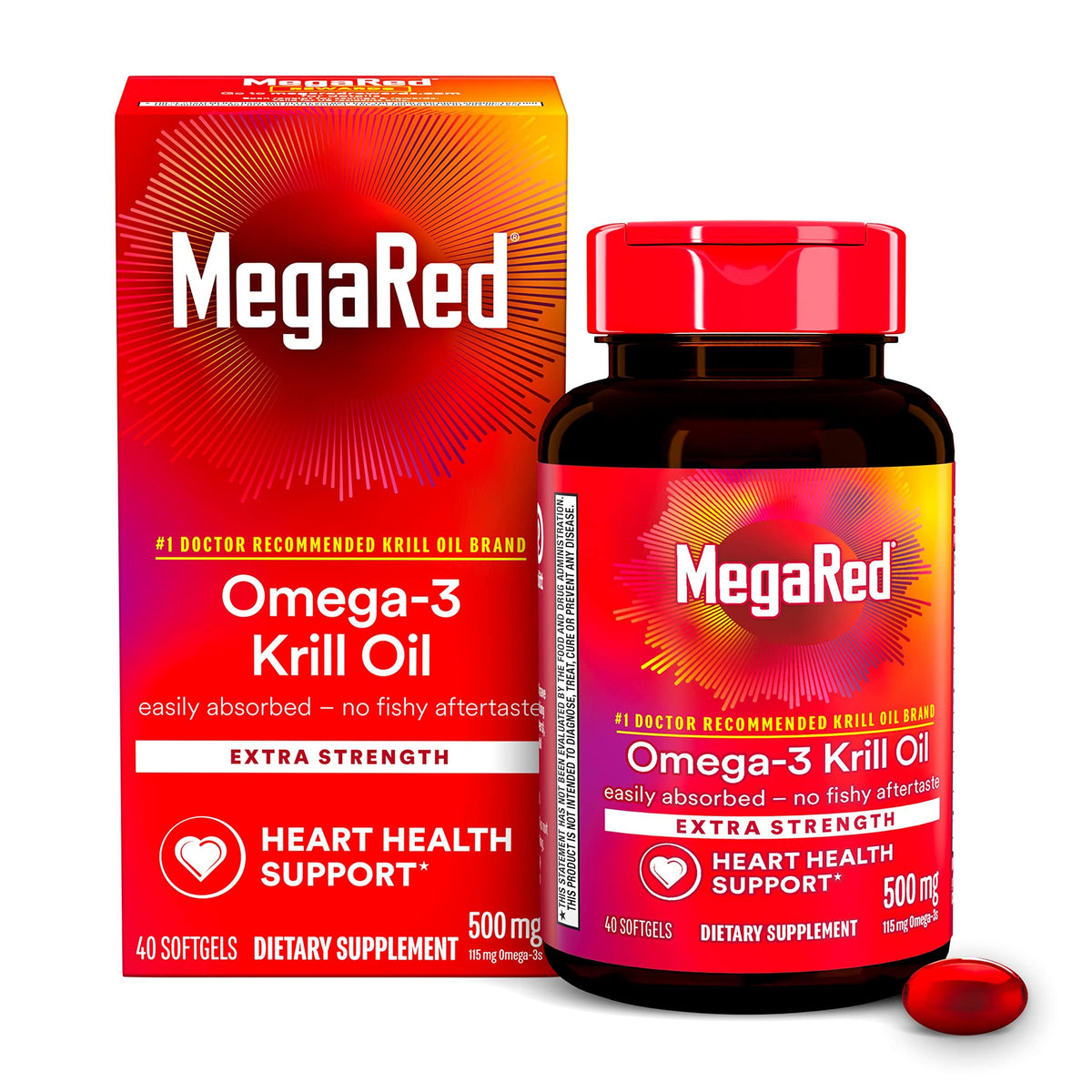 Omega-3 Krill Oil 500mg Softgels 40 Count Y915408