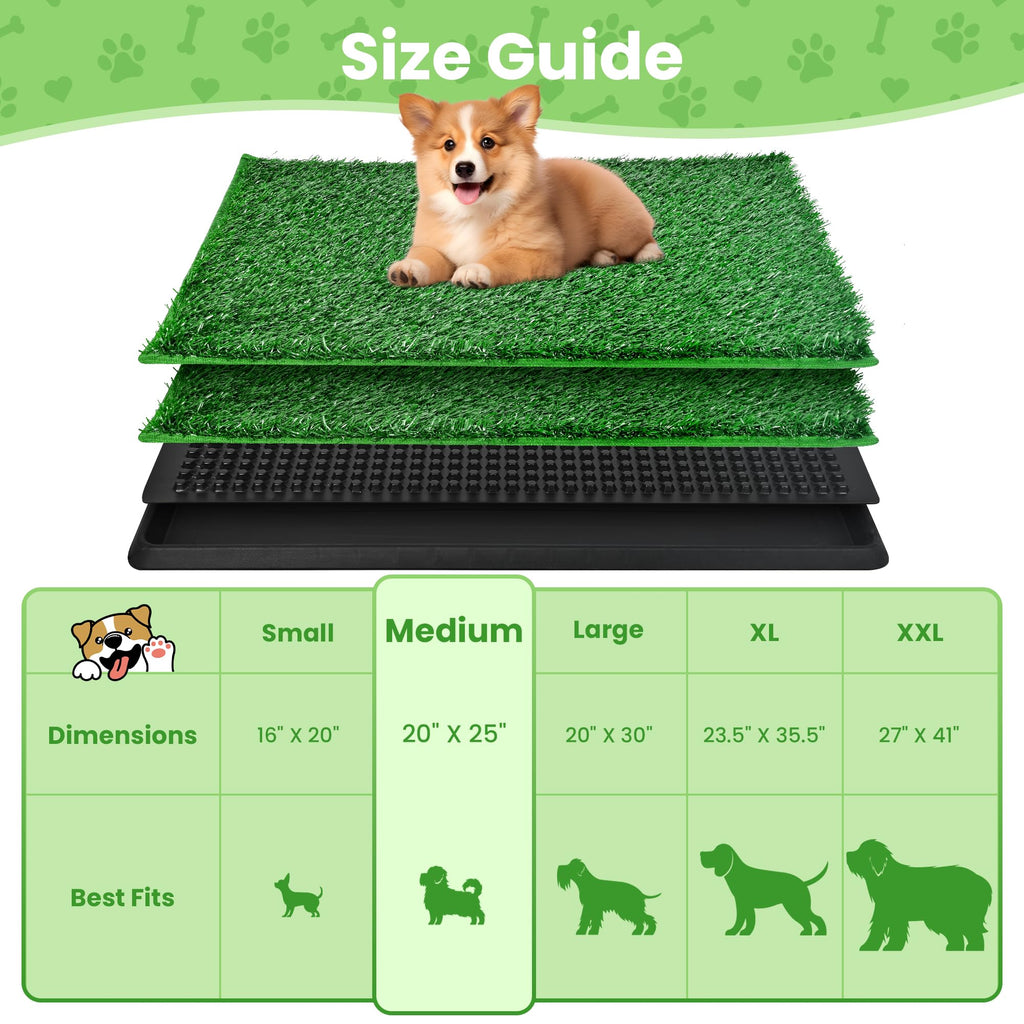 20x25 Inch Reusable Artificial Turf Dog Grass Pad with Tray X9303