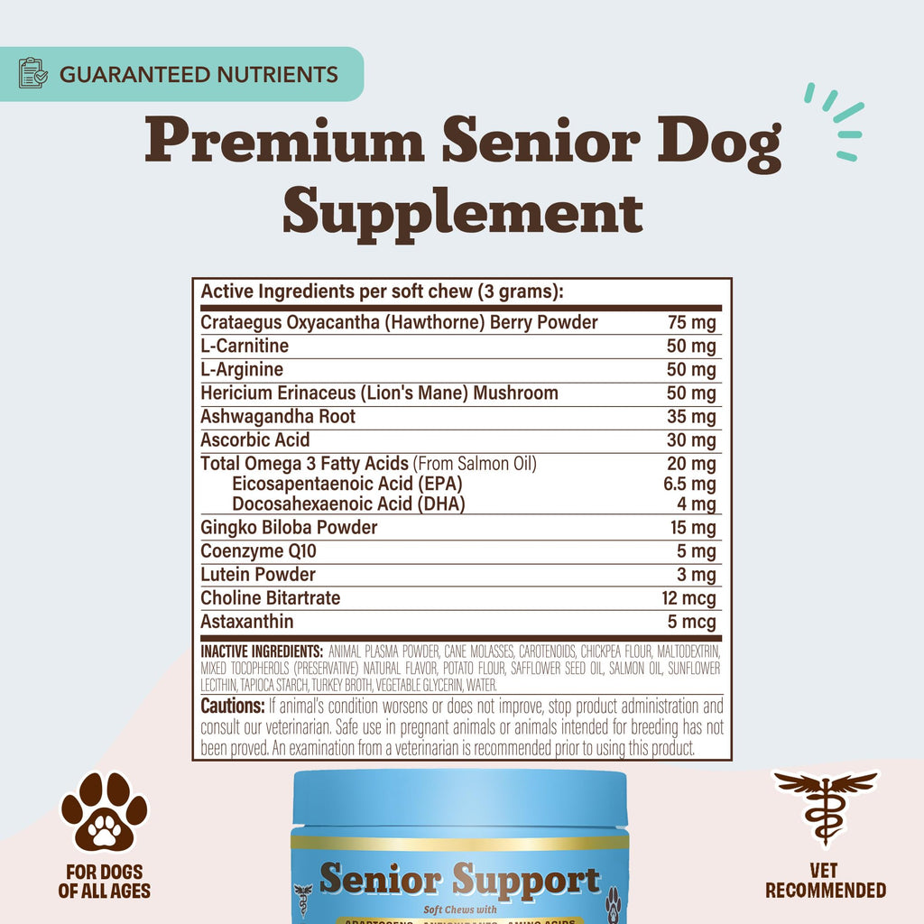 Senior Dog Supplements Vitamins Chew 90 cnt P618424
