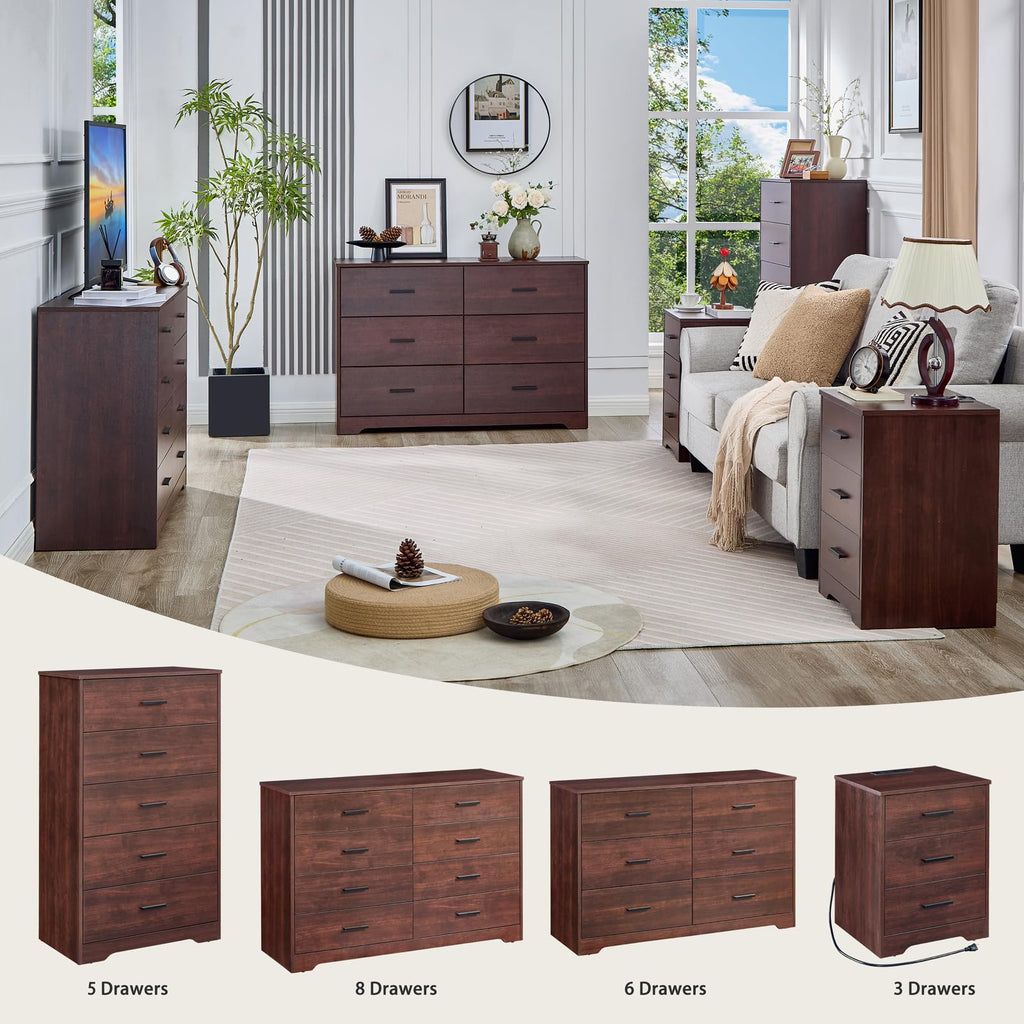 Cherry Wood 3 Drawer Dresser E16242