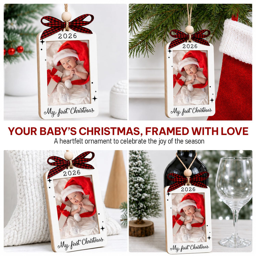 Baby's First Christmas Ornament 2026 Picture Frame Q464