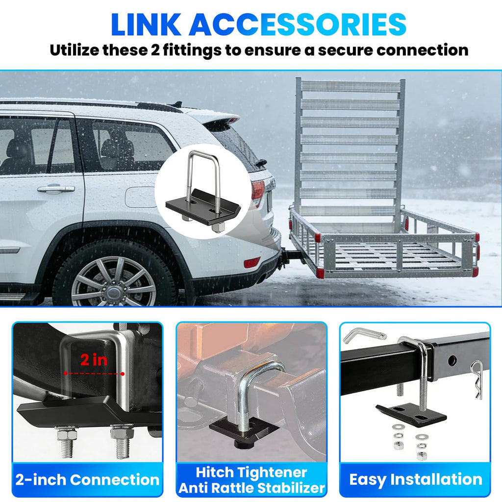 52"x31"x10" Aluminum Hitch Cargo Carrier with Ramp P332