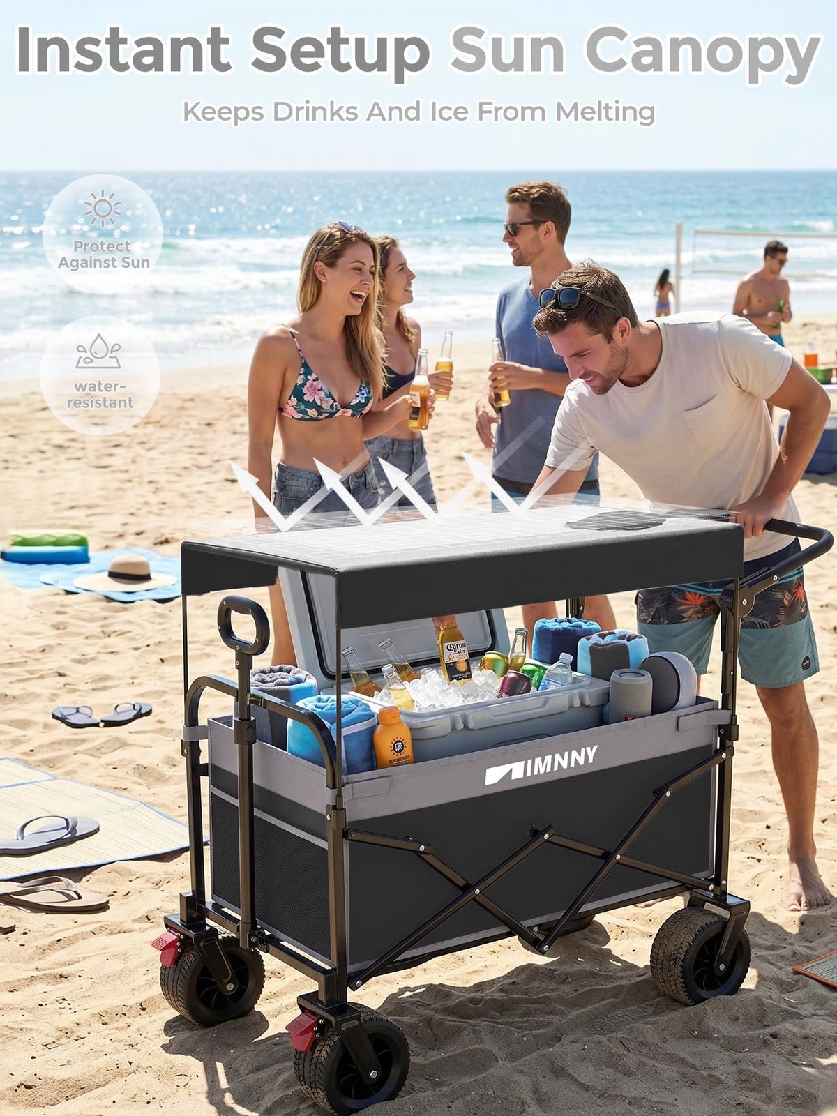 Collapsible Wagon with Canopy Black P495927