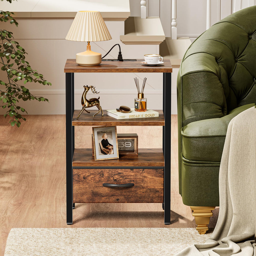3-Tier Nightstand with Charging Station C733341