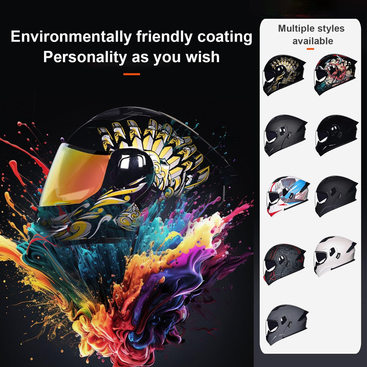 Modular Bluetooth Motorcycle Helmet DOT Approved Dual Visor Flip up Q708374
