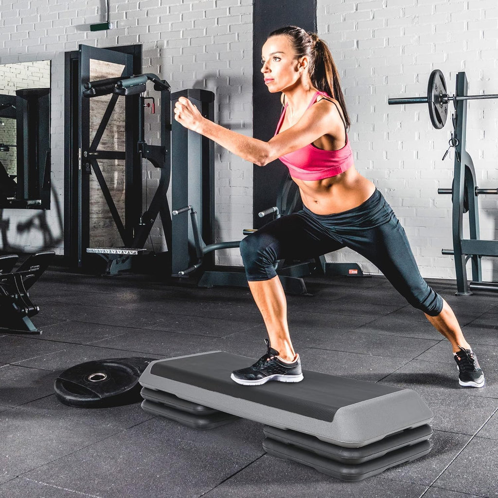 43" Adjustable Exercise Aerobic Step Platform with 4 Removable Risers S9068