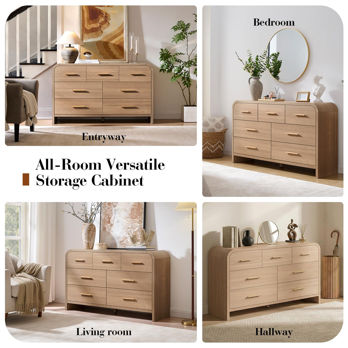 Curved 7 Drawer Dresser J4596