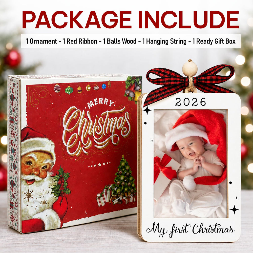 Baby's First Christmas Ornament 2026 Picture Frame Q464