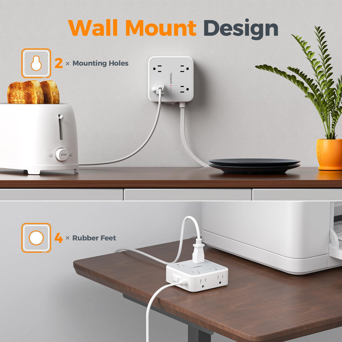 Grey 5 Ft Surge Protector Power Strip P4987