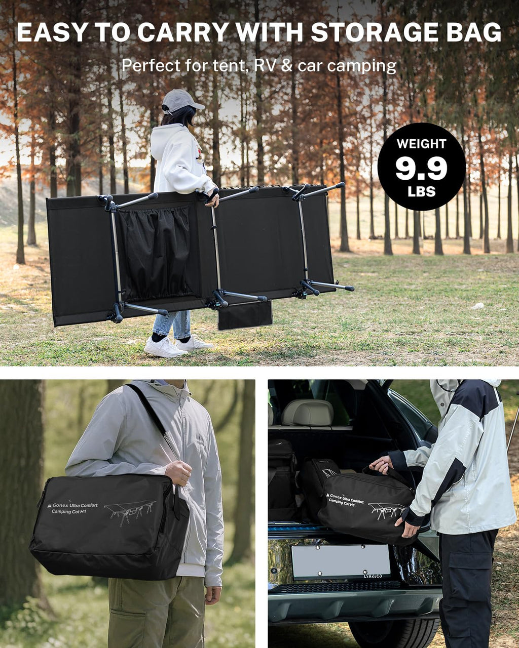 31" Adjustable Height Camping Cot G560611