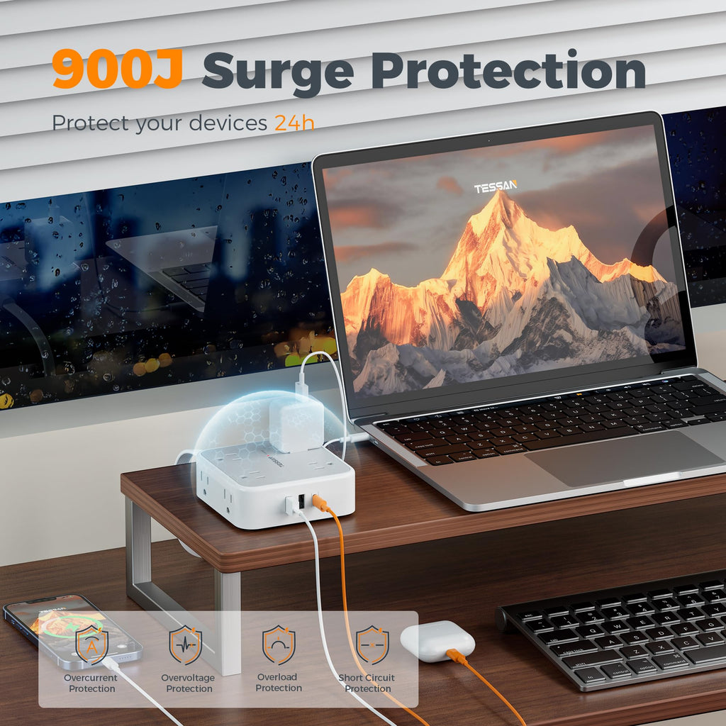 Grey 5 Ft Surge Protector Power Strip P4987