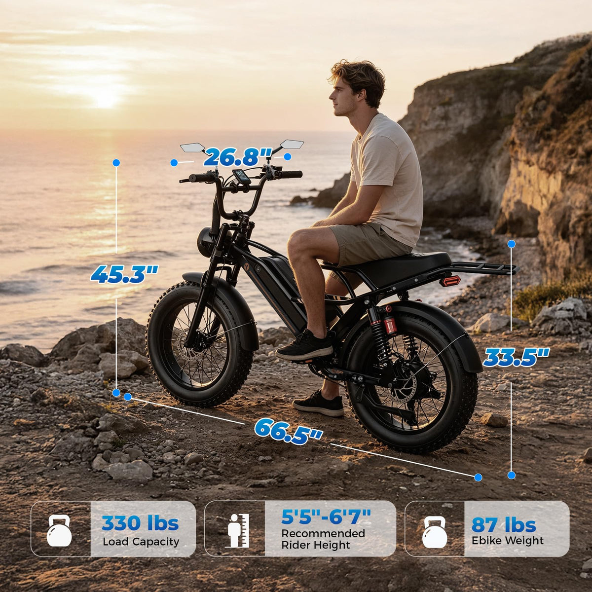 Electric Bike, 3000W Peak, 90 Miles & 38MPH C480