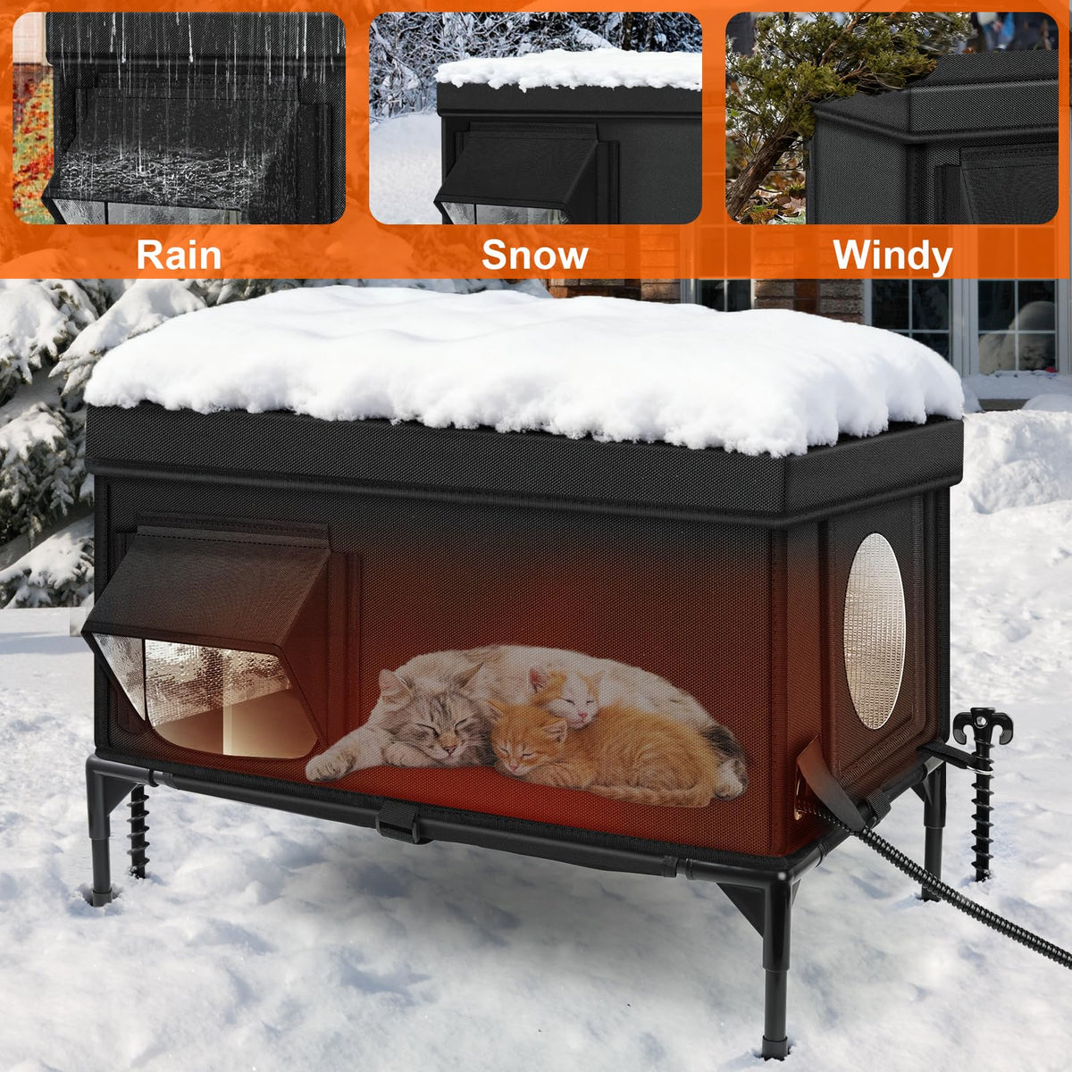 Insulated Heated Cat House D97220