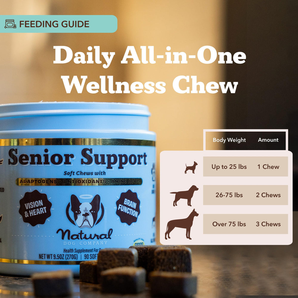 Senior Dog Supplements Vitamins Chew 90 cnt P618424