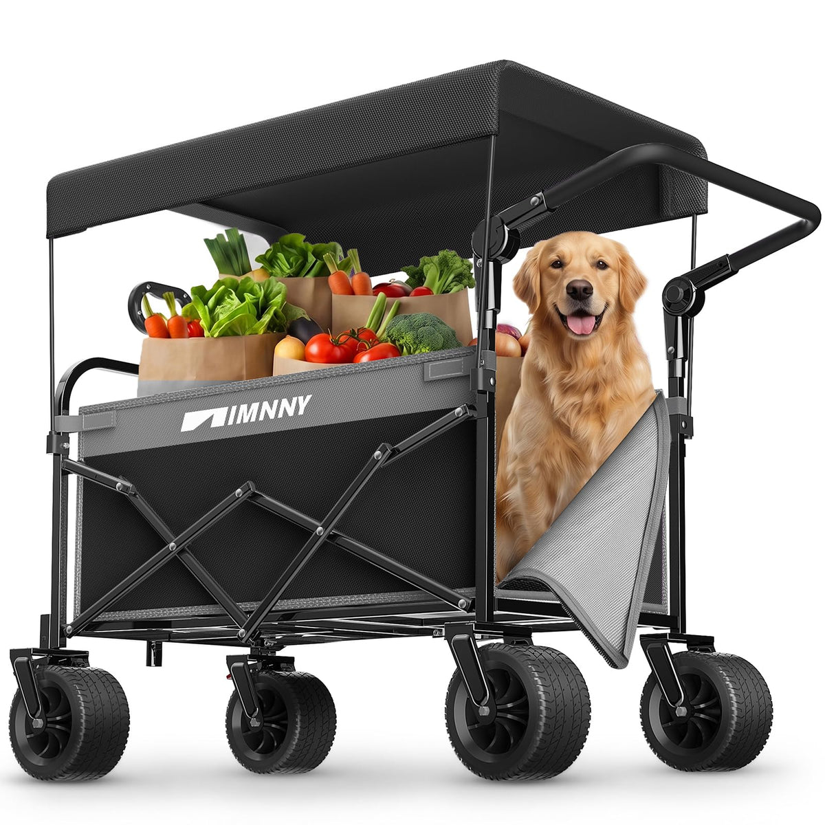 Collapsible Wagon with Canopy Black P495927