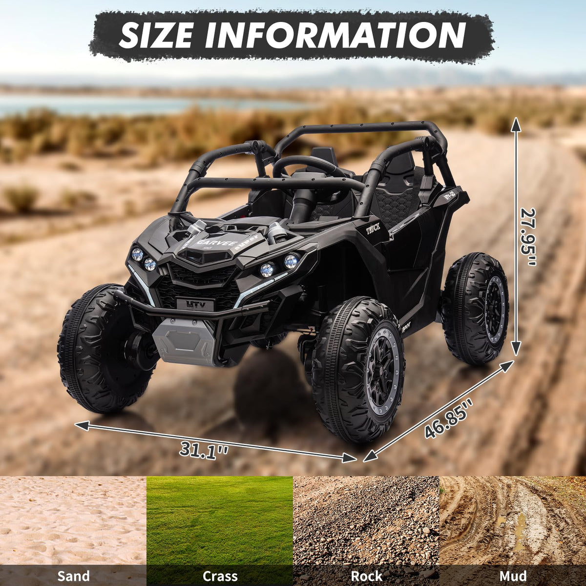 24V 2-Seater Kids Ride on Car with Remote Control 4WD Electric Truck F74518
