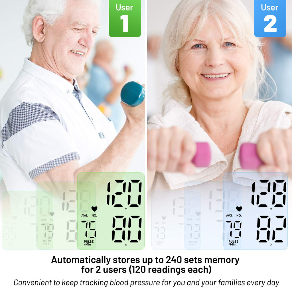 Black Upper Arm Blood Pressure Monitor with Adjustable Arm Cuff and Large Display O203549