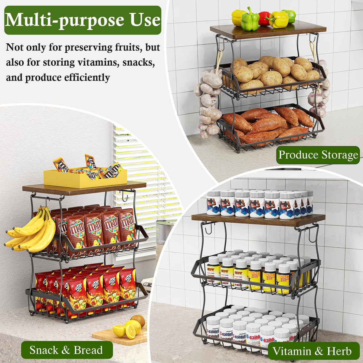 3-Tier Fruit Basket J163