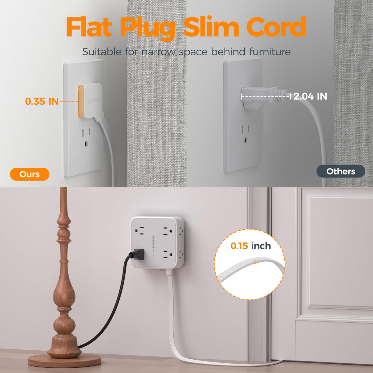 Grey 5 Ft Surge Protector Power Strip P4987