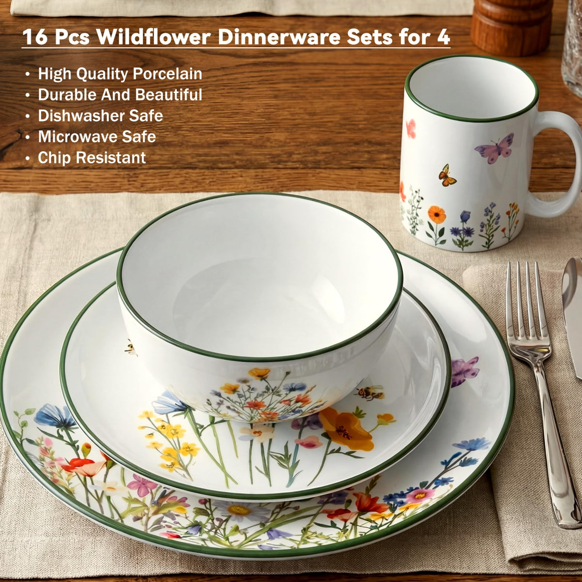 16 Pcs Ceramic Dinnerware Set Q7610