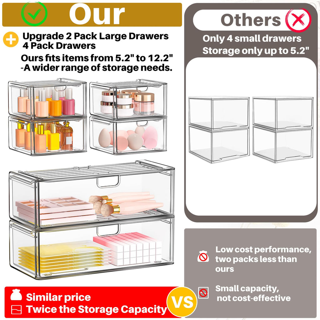 Acrylic Stackable Storage Drawers 6-Pack C22392