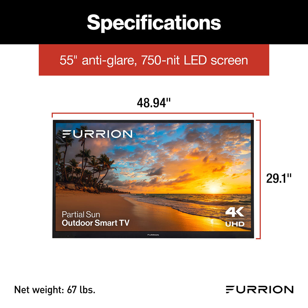 55-Inch 4K Weatherproof Outdoor Smart TV with HDR10 V443236