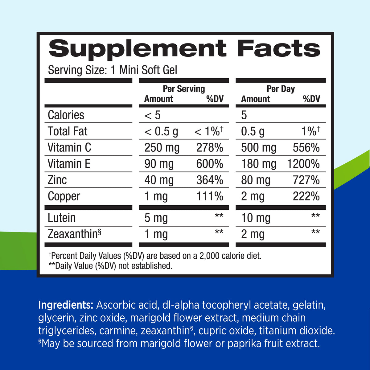 Lutein Eye Vitamins 120 Softgels E896