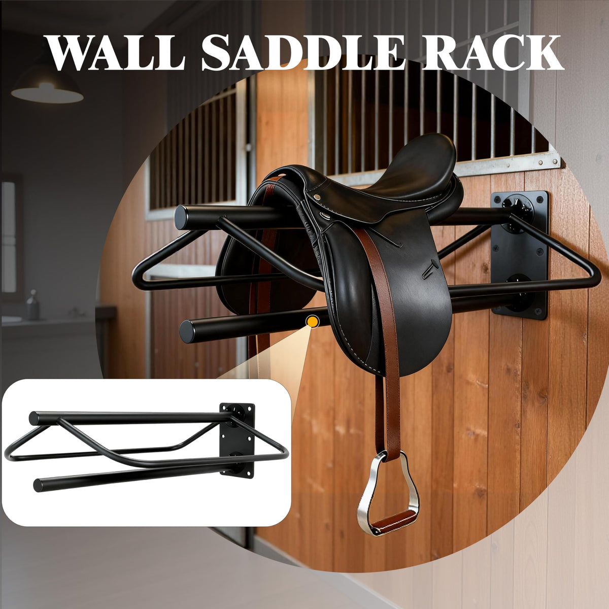 Wall Mount Metal Saddle Rack with Pad Bar V9941