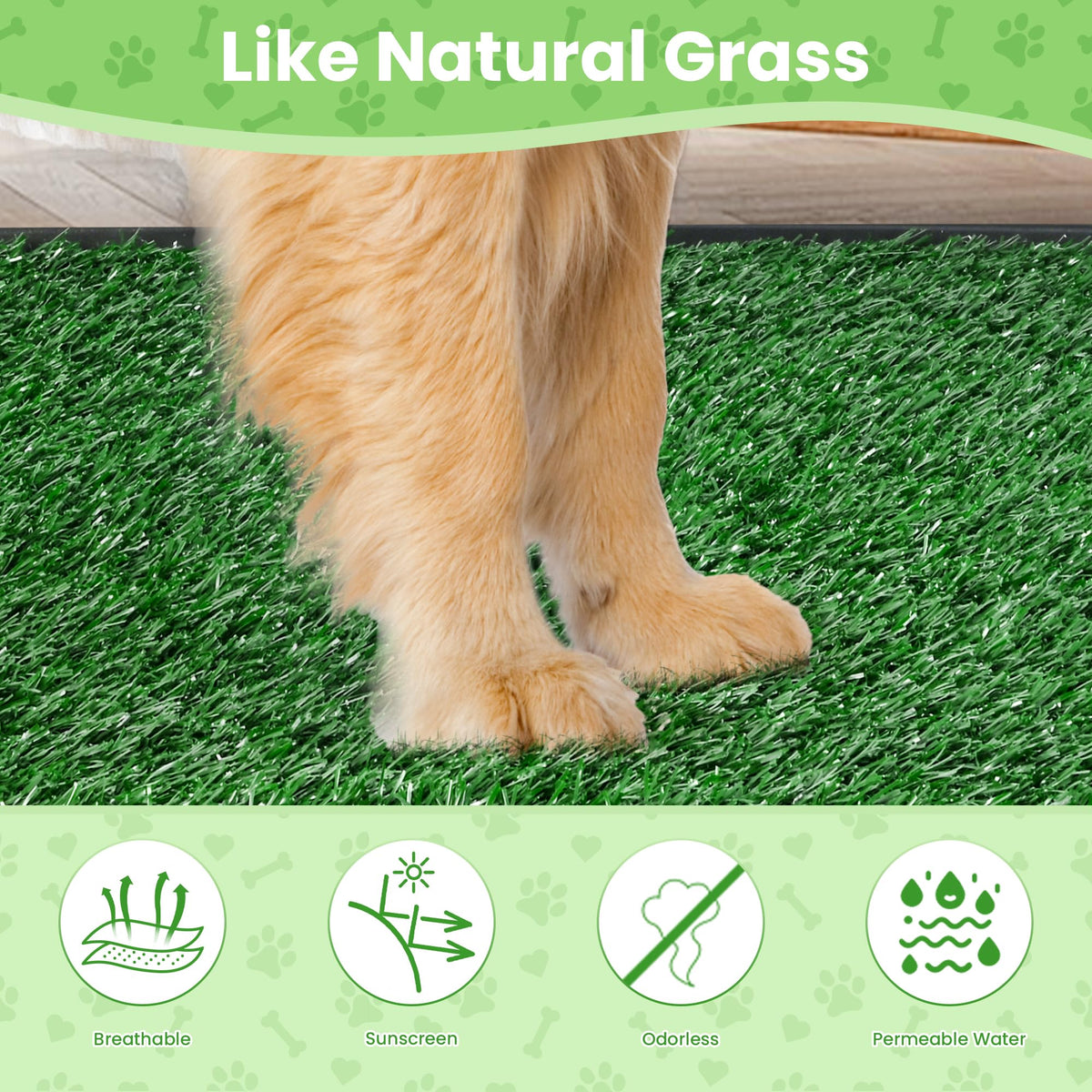 20x25 Inch Reusable Artificial Turf Dog Grass Pad with Tray X9303