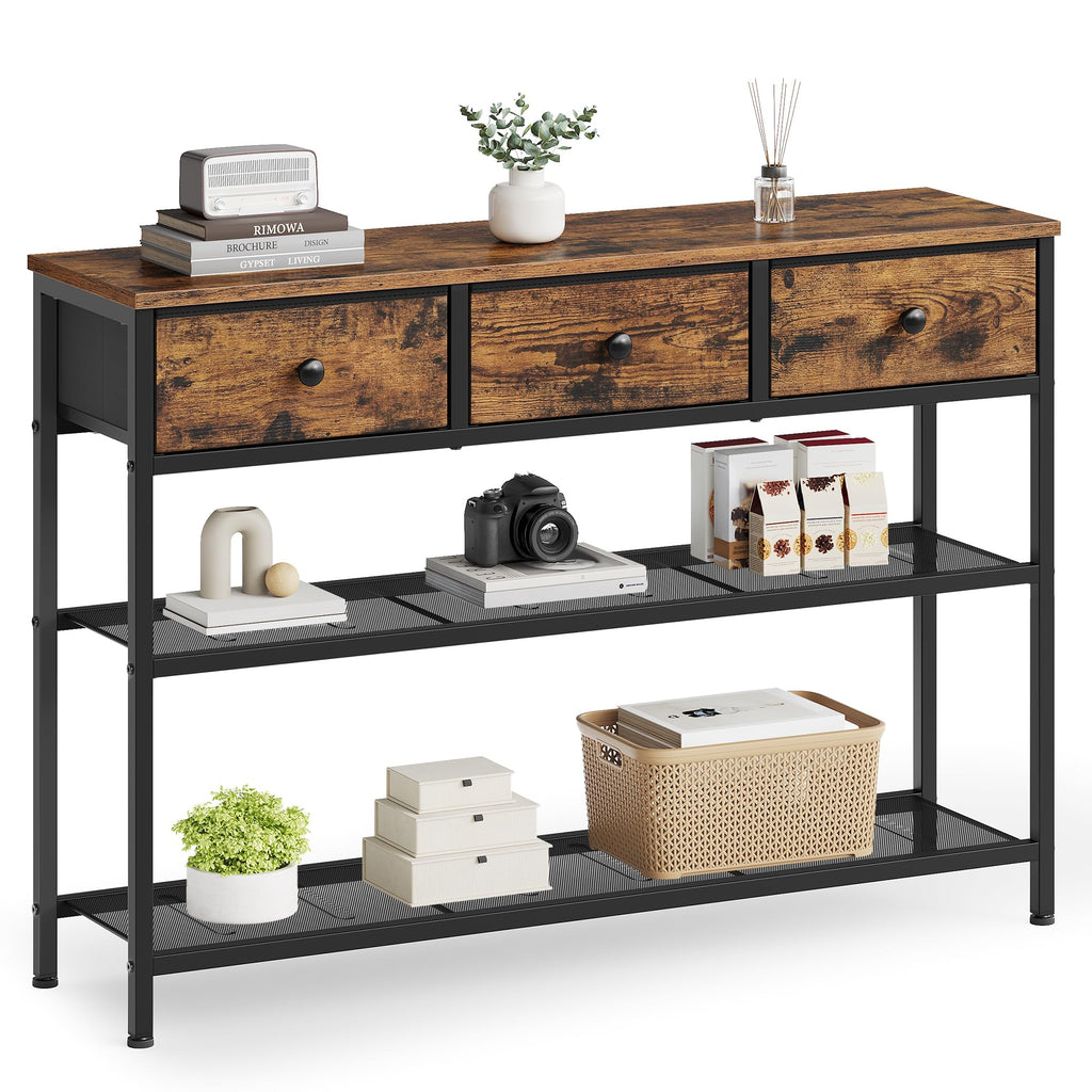 Console Table with 3 Fabric Drawers D221942