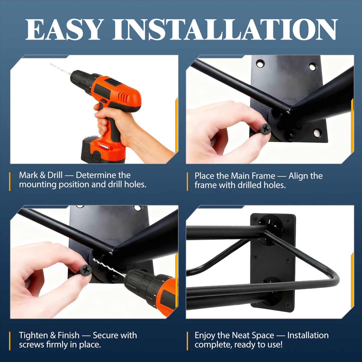 Wall Mount Metal Saddle Rack with Pad Bar V9941