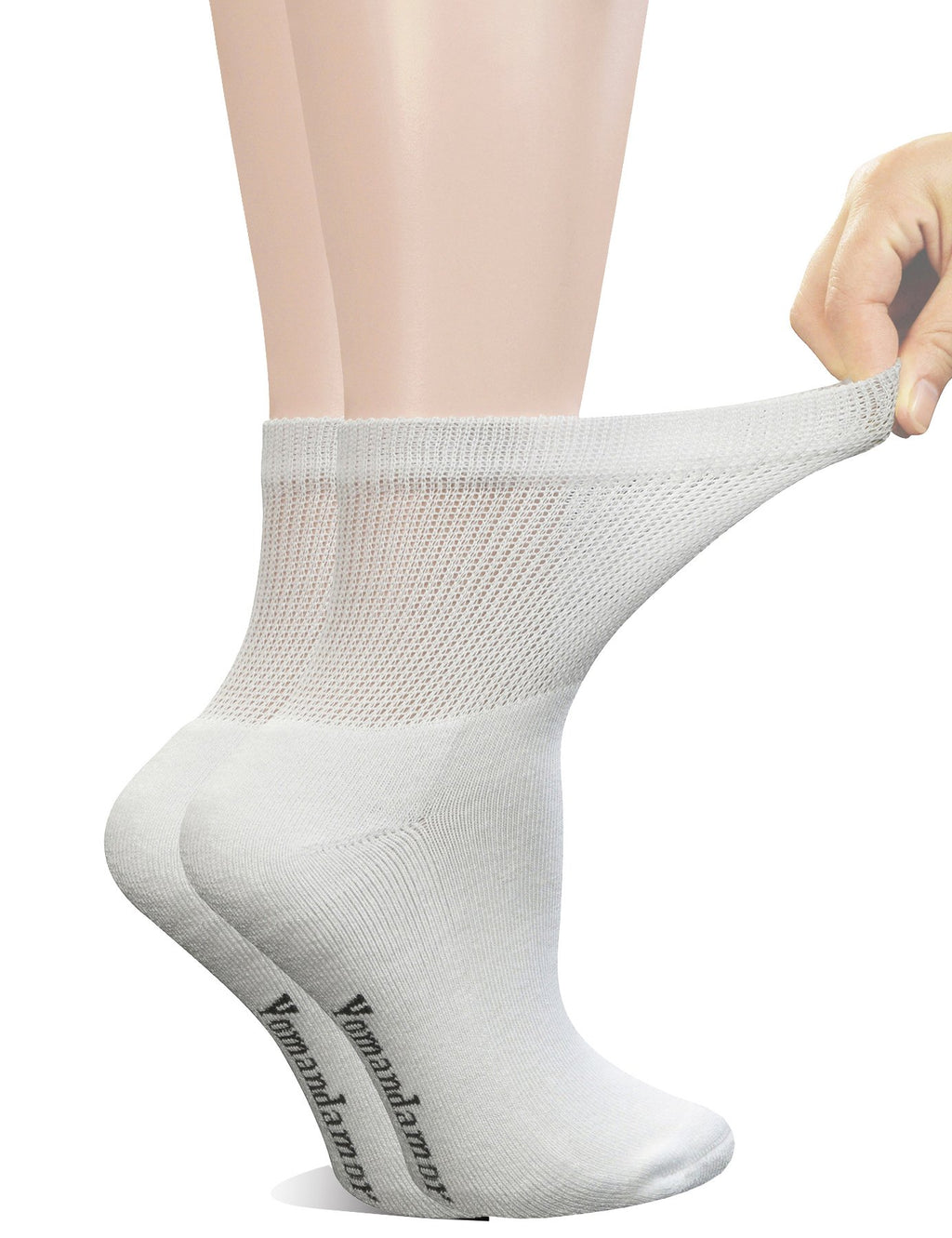 6 Pairs Diabetic Ankle Socks with Non-Binding Top and Cushion Sole Z24455