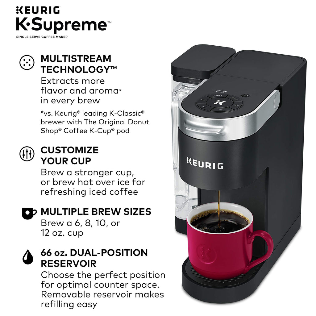 Compact Single Door Mini Fridge with Freezer, 2.5 Cubic Feet, Black & Single Serve K-Cup Pod Coffee Maker, Black V5938