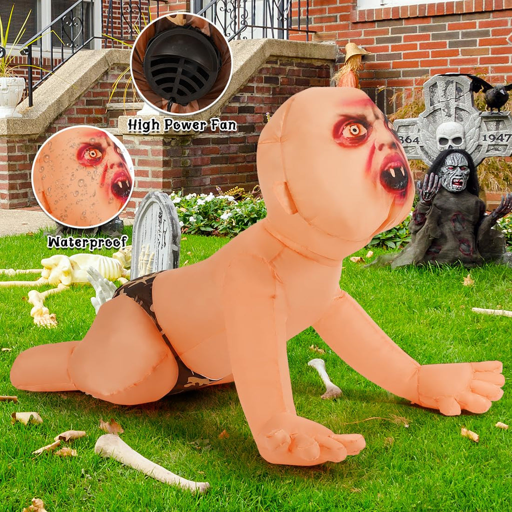 4 FT Inflatable Zombie with Built-in LEDs Z689661