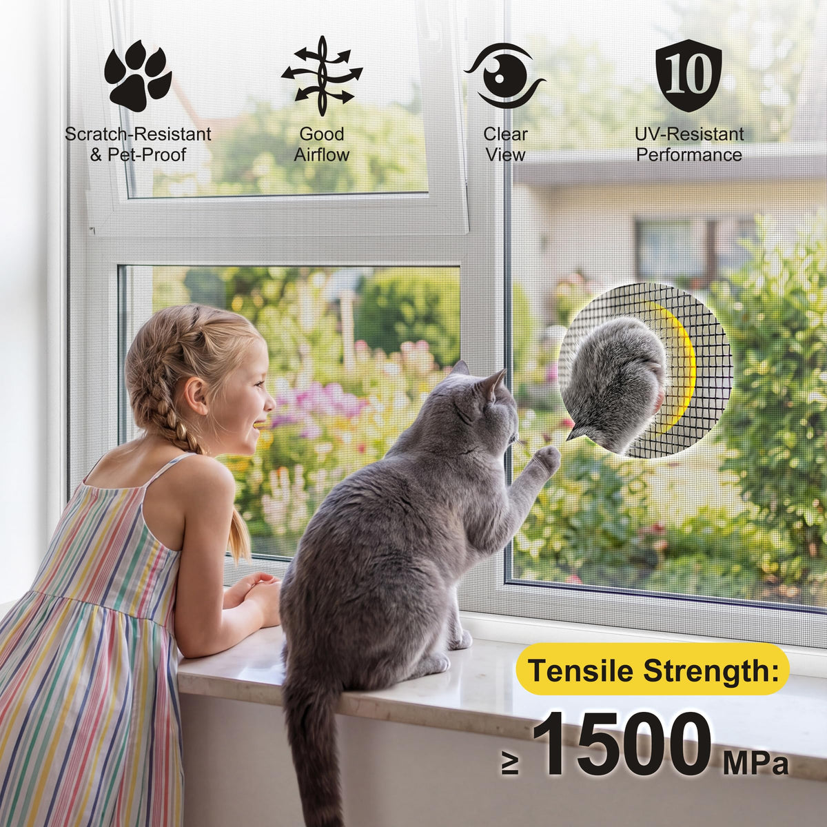 Black 304 Stainless Steel Window Screen Wire Mesh Roll U10626