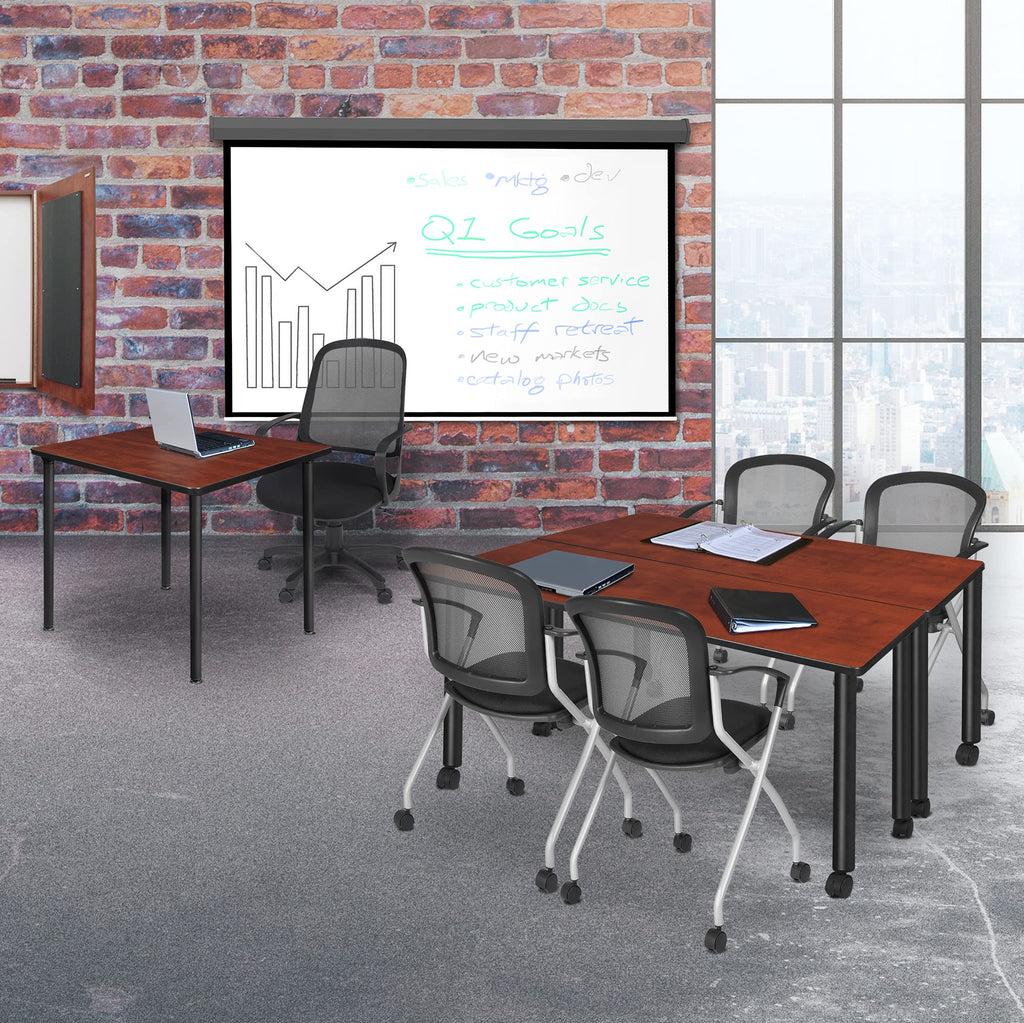 Small Square Breakroom Table with Black Folding Legs V5560