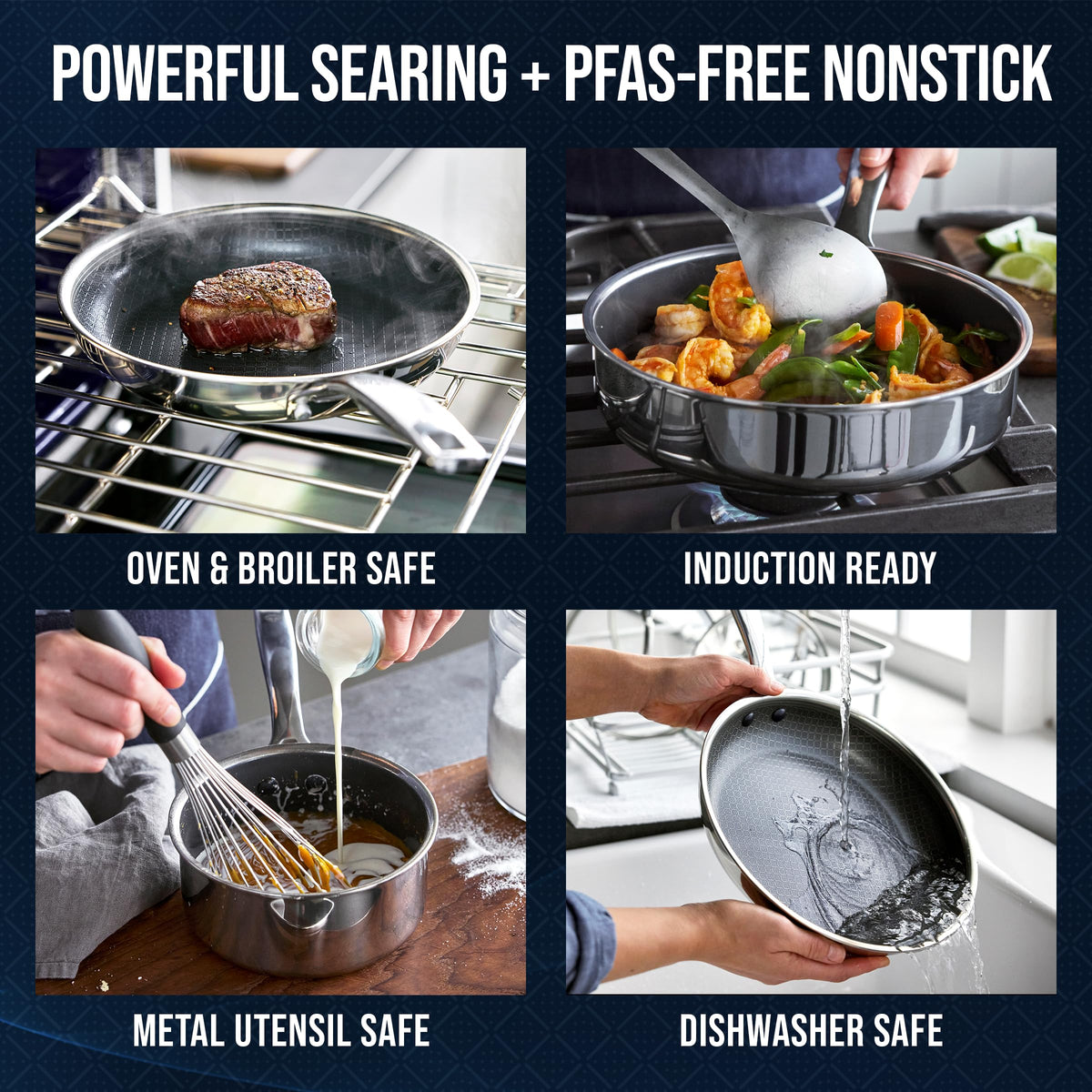 12 Piece Stainless Steel Nonstick Cookware Set Y989