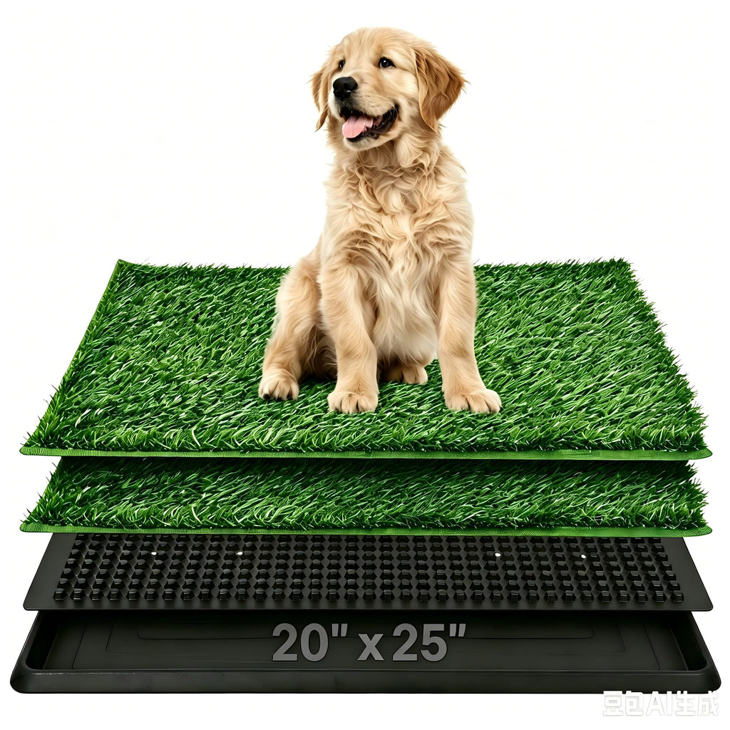 20x25 Inch Reusable Artificial Turf Dog Grass Pad with Tray X9303